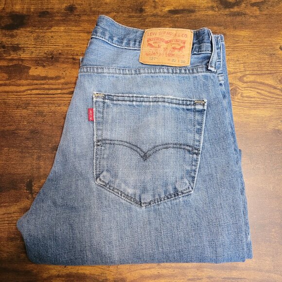 Levi's Jeans 32x30 Slim Bootcut 527 Ripped Medium Light Wash Cotton Western - Picture 3 of 11